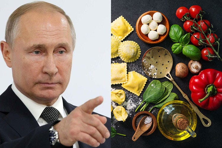 L'agroalimentare italiano attende Vladimir Putin a Roma (Russia, l’embargo sul cibo costa un miliardo al made in Italy)