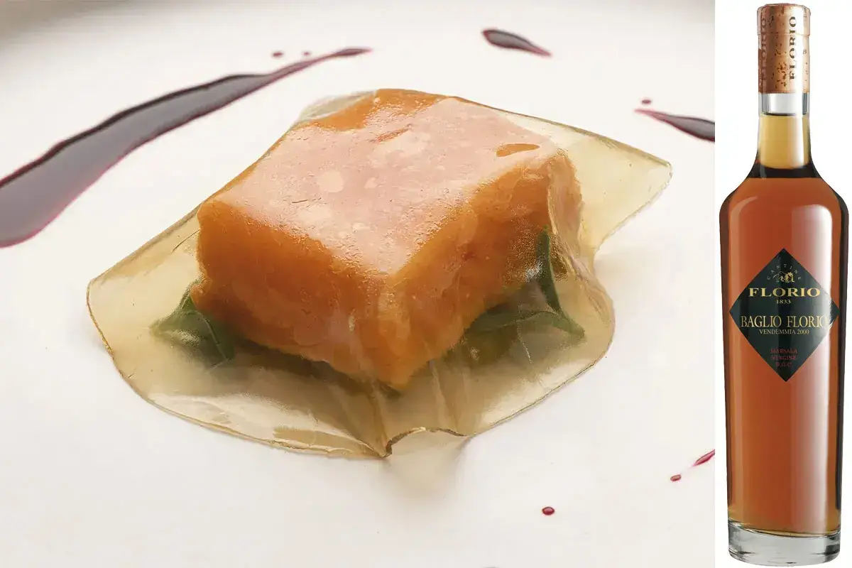 &ldquo;Salmone, gel&egrave; di aceto affumicato, finocchio marinato&rdquo; di Luca Marchini (foto: Rolando Paolo Guerzoni) &pound;$L&rsquo;Italia del vino:$&pound; la leggenda del Marsala
