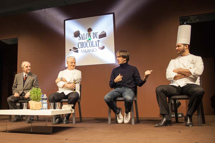 Gualtiero Marchesi, Iginio Massari, Davide Oldani, Davide Comaschi - In 34mila al Salon du Chocolat  Al centro materie prime, gusto e moda
