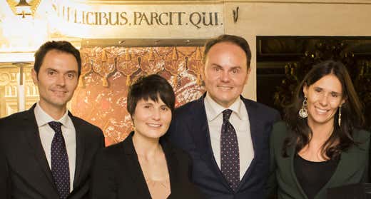 da sinistra: Alessandro Lunelli, Samantha Cristoforetti, Matteo e Camilla Lunelli da sinistra: Alessandro Lunelli, Samantha Cristoforetti, Matteo e Camilla Lunelli