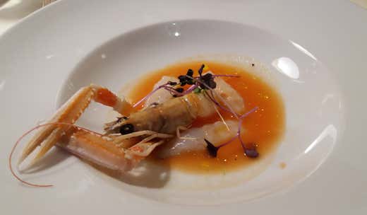 Scampi marinati in &ldquo;acqua di pomodoro&rdquo;