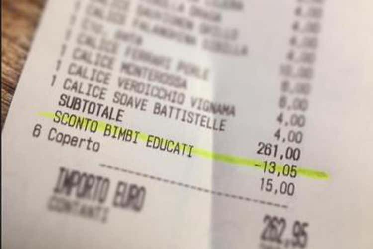 Sconto sul pranzo per bimbi educati  A Padova premiati quattro genitori
