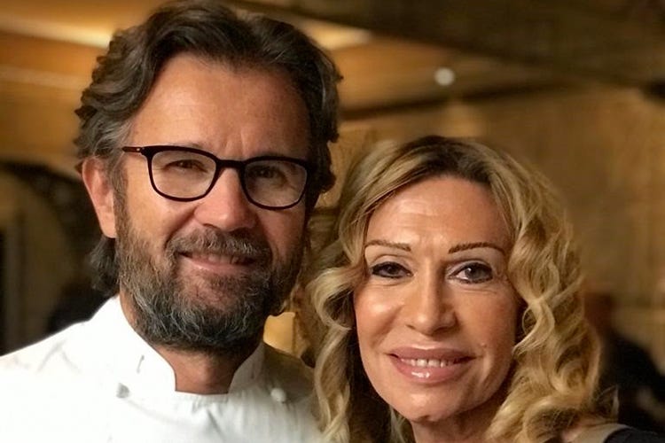 Carlo Cracco e Melania Rizzoli(Selezione italiana Bocuse d'Or presentata da Cracco a Milano)