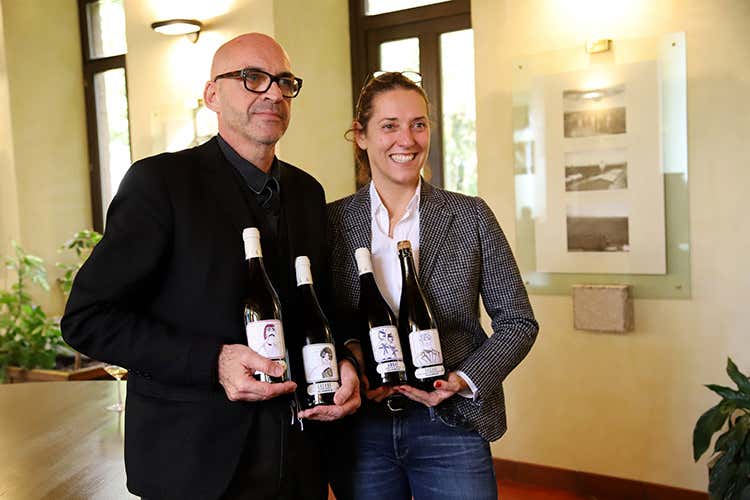 Antonio Marras e Francesca Moretti (Sella & Mosca, quattro nuove etichette Le firma Antonio Marras, tema Sardegna)