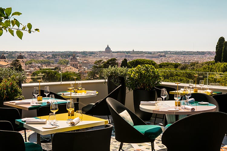 Settimo Roman Cuisine & Terrace del Sofitel Villa Borghese Dove mangiare a Roma? Ta rooftop, piazze storiche e vigne