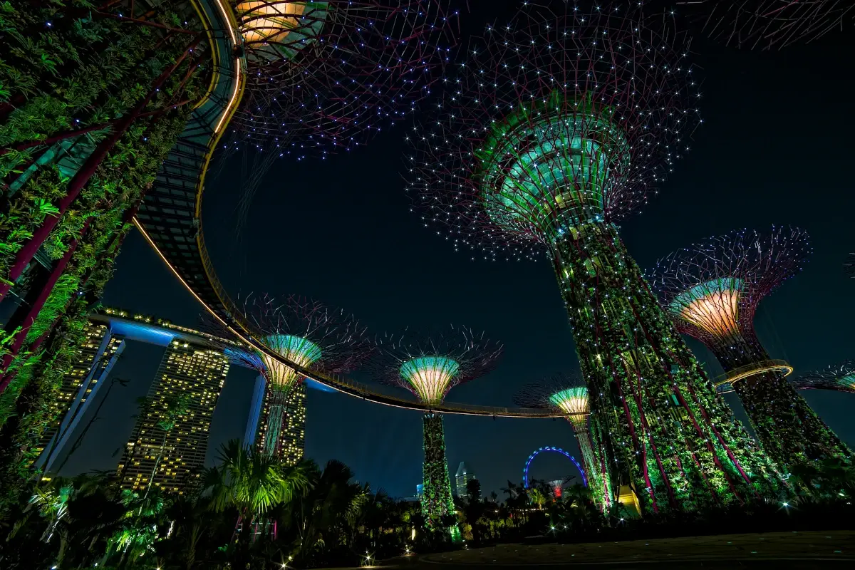 Una delle installazioni luminose Singapore &egrave; pronta ad accendersi per accogliere l'anno della tigre