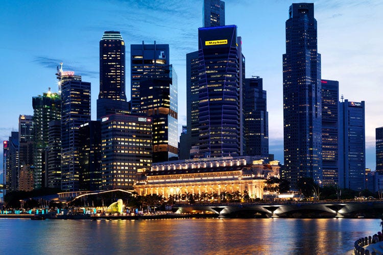 Singapore, Fullerton vista Marina Bay Cinque stelle da 400 camere