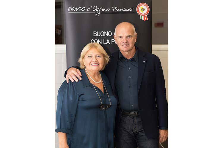 Agnese Spreafico ed Enrico Derflingher (Soci Euro-Toques in festa da Marco d'Oggiono Prosciutti)