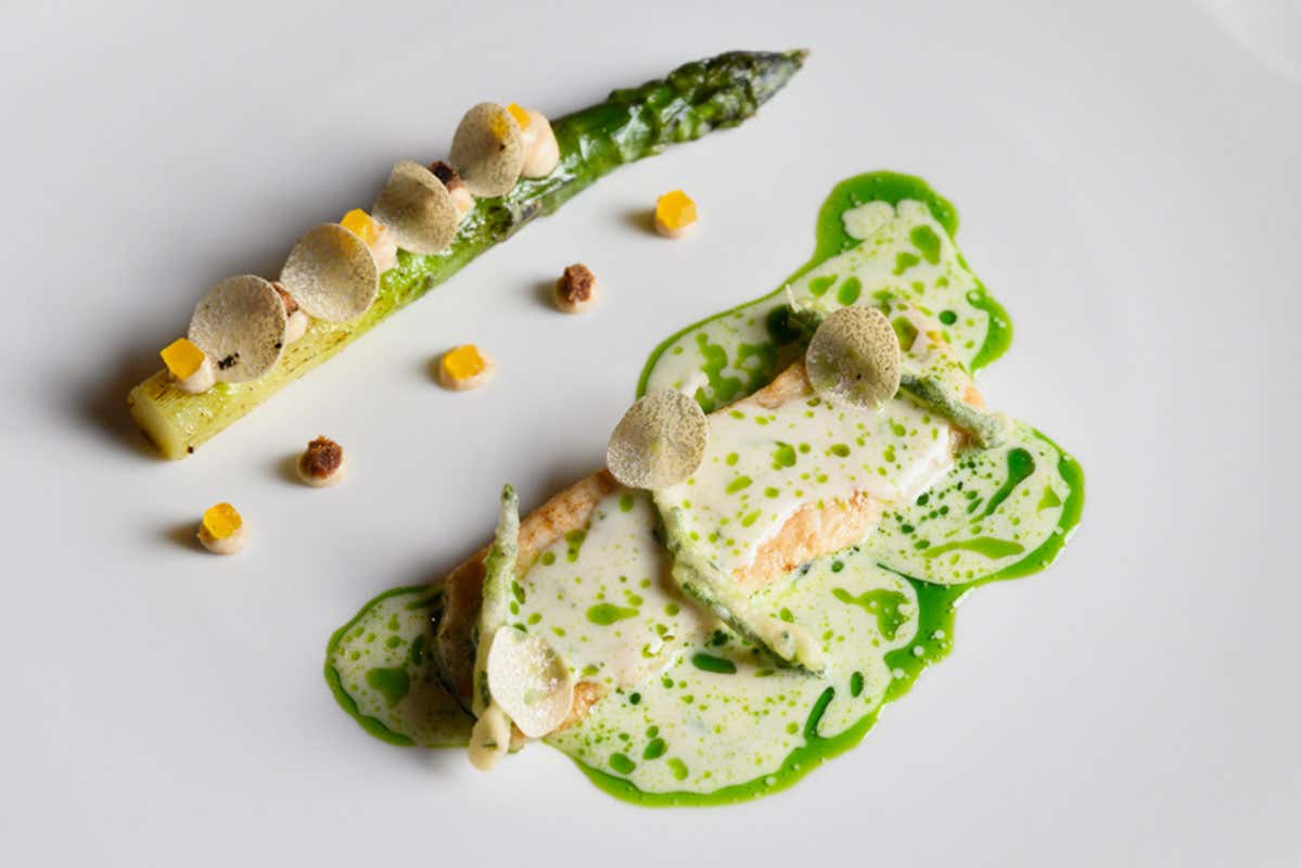 Sogliola, asparago e tartufo nero