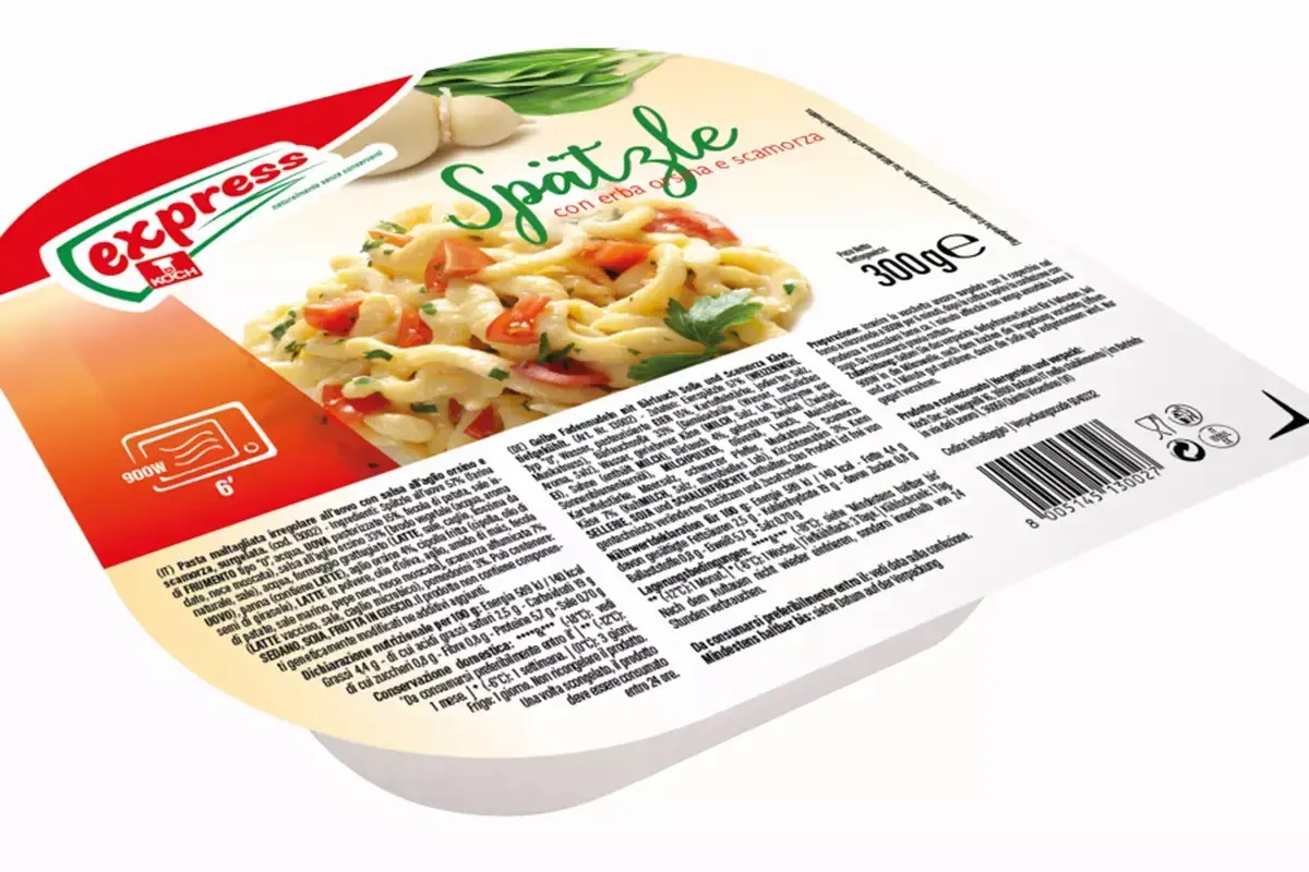 Sp&auml;tzle all'uovo con erba orsina e scamorza Sp&auml;tzle Ready to (h)eat di Koch