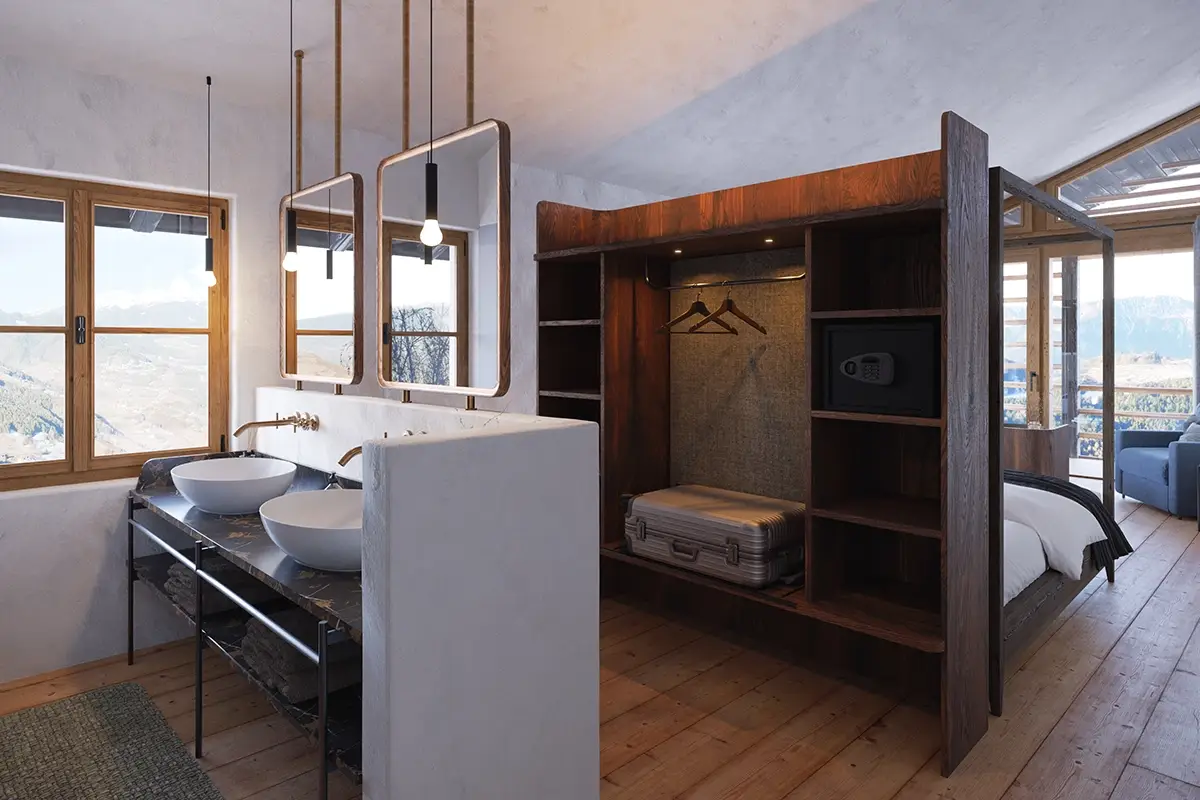 Particolare della Suite Krîssbrunn Castel Steinbock: 12 suite, 3 ristoranti, una tenuta del 1750