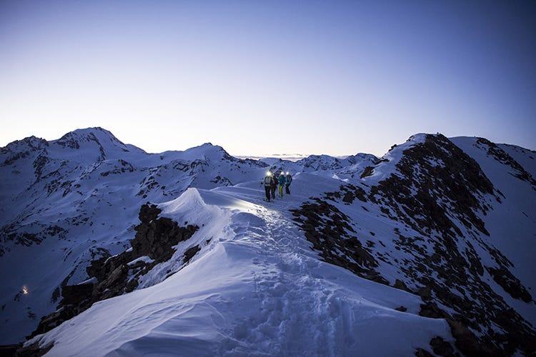 In molti hotel organizzano anche escursioni in notturna. Foto: Alex Filz - Sulla neve in Alto Adige Per respirare la libertà