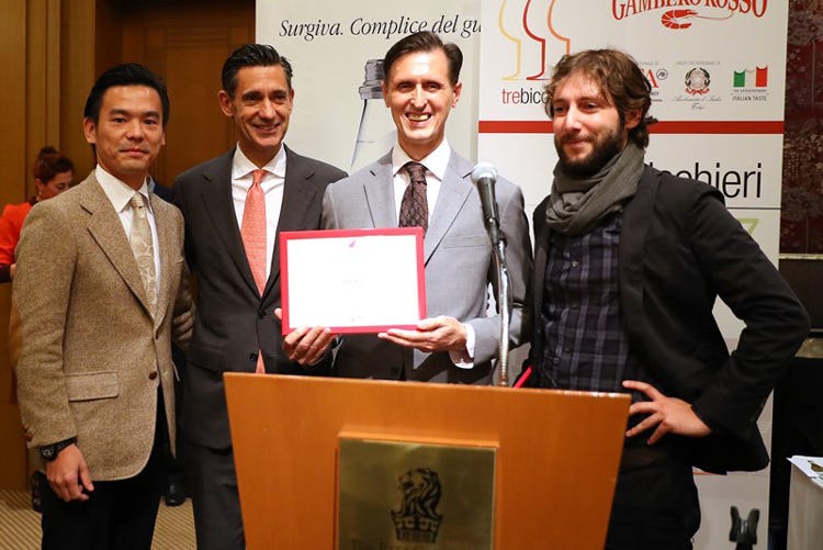 Takahiro Nakao, Thierry Cohen, Renato Disara, Lorenzo Ruggeri (Nasce il Surgiva Award Taste&Design Si premiano i ristoranti italiani nel mondo)