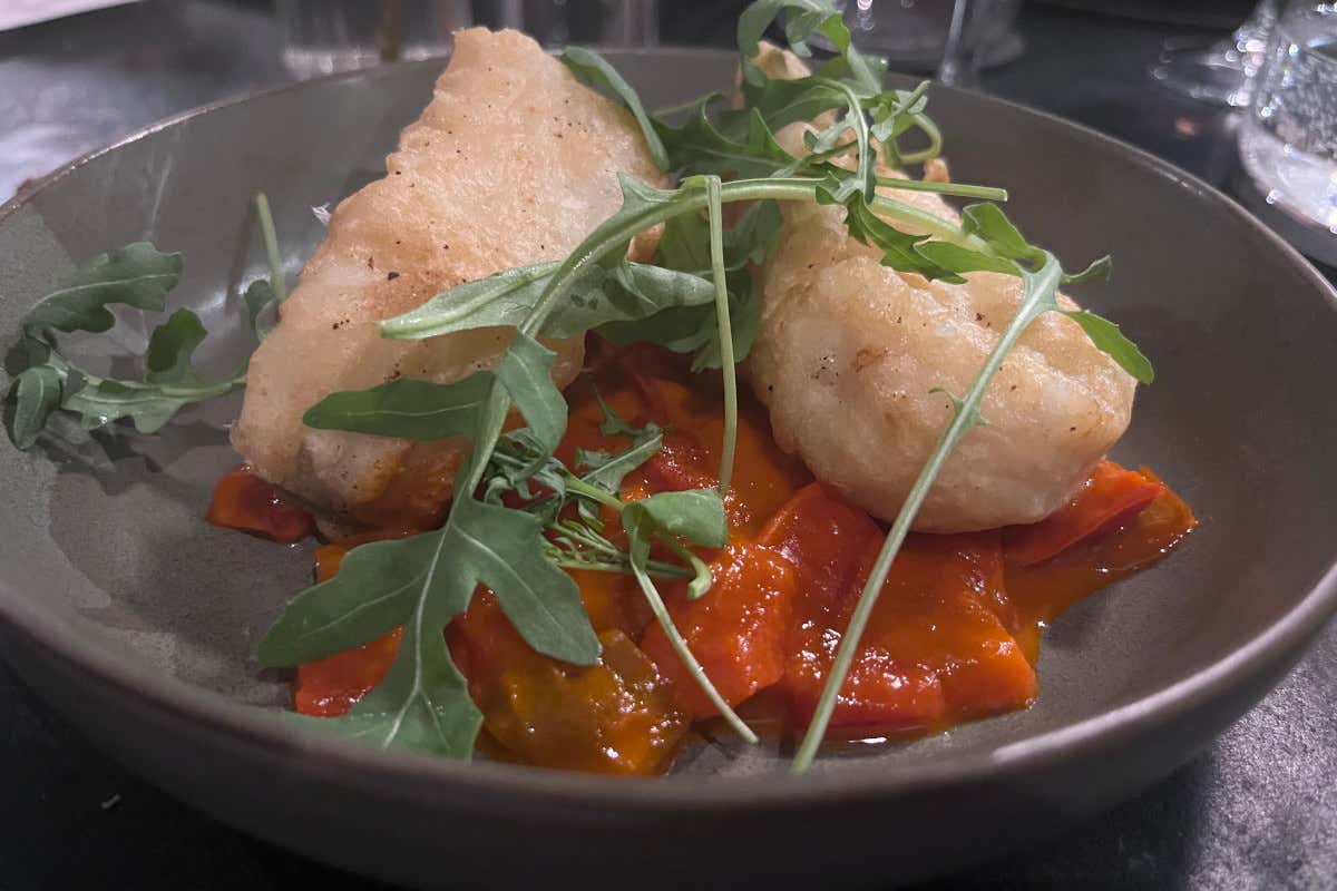 Baccalà in tempura a marchio Kamut® con peperoni fondenti