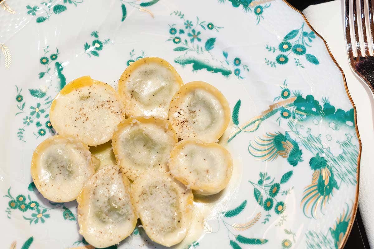 Tortelli di ricotta, spinaci e manteca Bulgari Hotels 