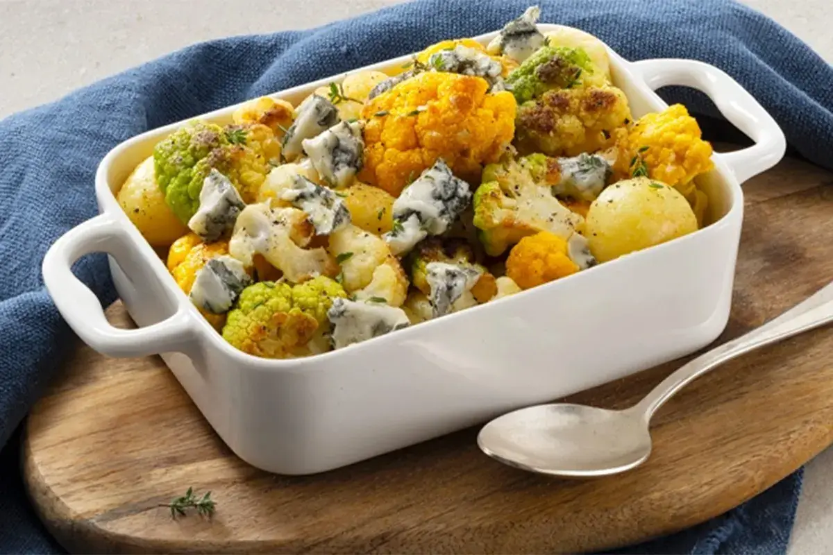 Teglia di verdure arrostite con Gorgonzola Dop Piccante sbriciolato Teglia di verdure arrostite con Gorgonzola Dop Piccante sbriciolato