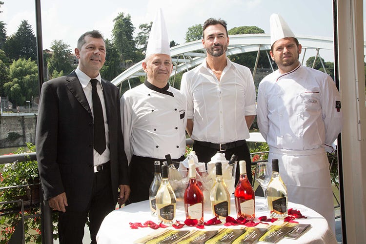 Diego Martinelli (maitre ), Mauro Civiero, Francesco Manzotti, Eriseld Spahiu (Chef)