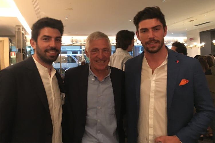 Francesco Moser con i figli Carlo e Ignazio - Terrazza Moser apre all'Hilton di Milano Eccellenze Trentodoc per la night life