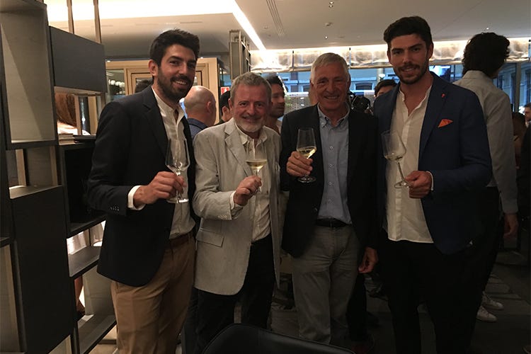 Carlo Moser, Alberto Lupini, Francesco e Ignazio Moser - Terrazza Moser apre all'Hilton di Milano Eccellenze Trentodoc per la night life