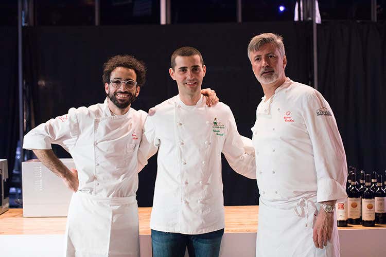 Franco Aliberti, Edoardo Fumagalli e Gianni Tarabini (The Golden Age, tra cuochi e design Fumagalli chiude la prima giornata)