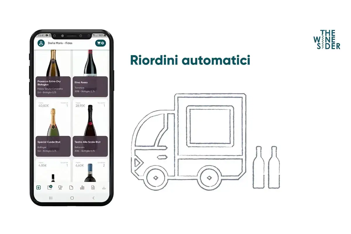 Tra i vantaggi di The Winesider, il riordino automatico dei vini che si esauriscono, anticipando i tempi dell’ordine Vino in conto vendita: l’innovazione di The Winesider nella ristorazione