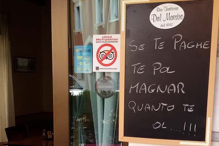 Trattoria Dal Maestro contro il Gufo Falsa accusa di truffa non rimossa