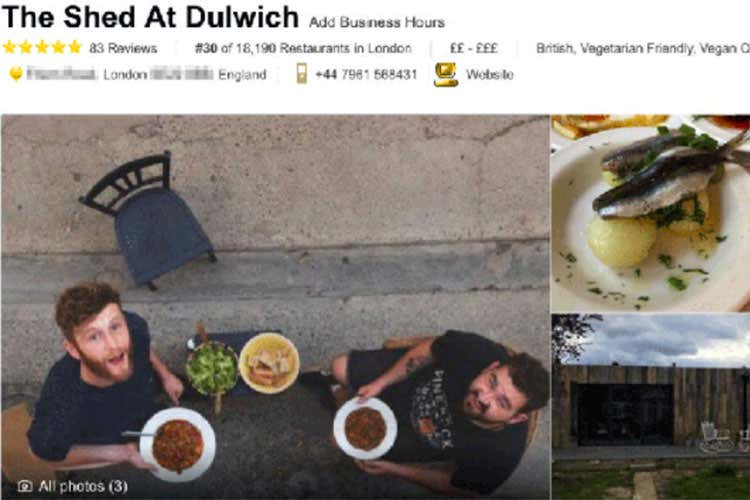 (Tripadvisor battuto da un giornalista Il ristorante migliore di Londra non esiste) (Tripadvisor battuto da un giornalista Il ristorante migliore di Londra non esiste)