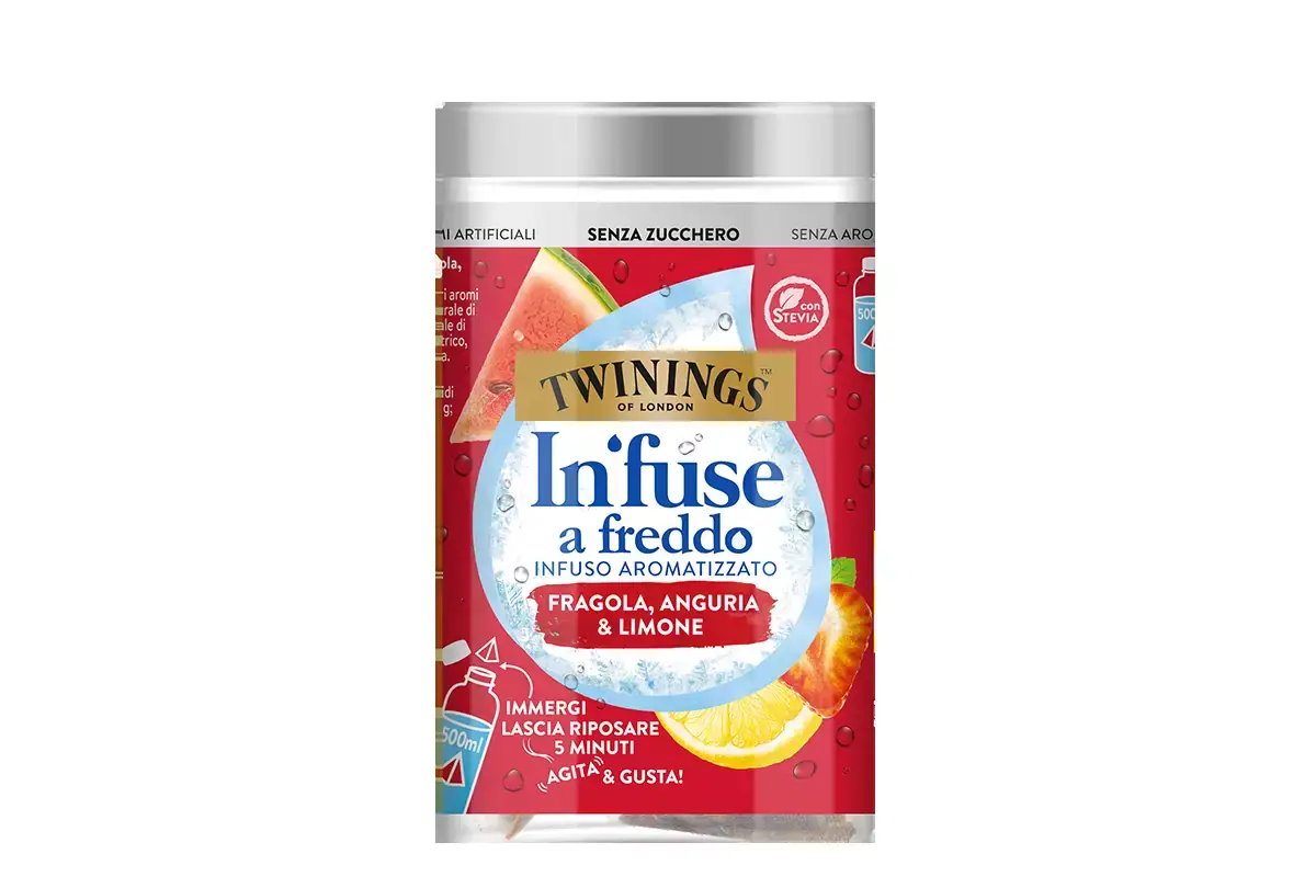 Twinings In'fuse a freddo Fragola, anguria e limone Dissetarsi facendo il pieno di natura e di gusto