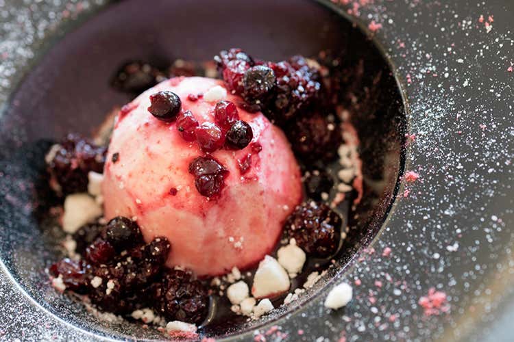 Semifreddo di ricotta romana ai frutti di bosco (L'Uliveto all'Hotel Diana Giardino segreto sui tetti di Roma)