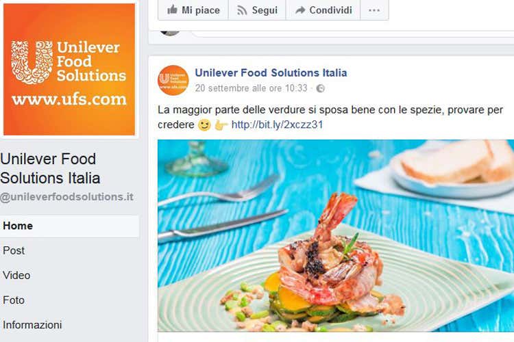 (Unilever Food Solutions Apre la pagina Facebook dedicata) (Unilever Food Solutions Apre la pagina Facebook dedicata)