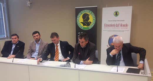 da sinistra: Sergio Cantoni, Giampietro Maccabiani, Enrico Rota, Alessandro Fermi e Dario Bianchi