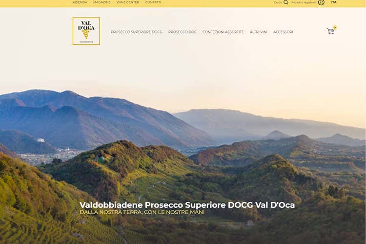 La home page del nuovo sito di Cantina Produttori di Valdobbiadene - Val d'Oca sviluppa il sito web Integrati e commerce e azienda La home page del nuovo sito di Cantina Produttori di Valdobbiadene - Val d'Oca sviluppa il sito web Integrati e commerce e azienda