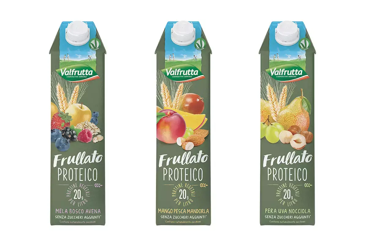 Il Frullato Proteico Valfrutta si presenta al mercato con tre gusti Valfrutta presenta il Frullato Proteico