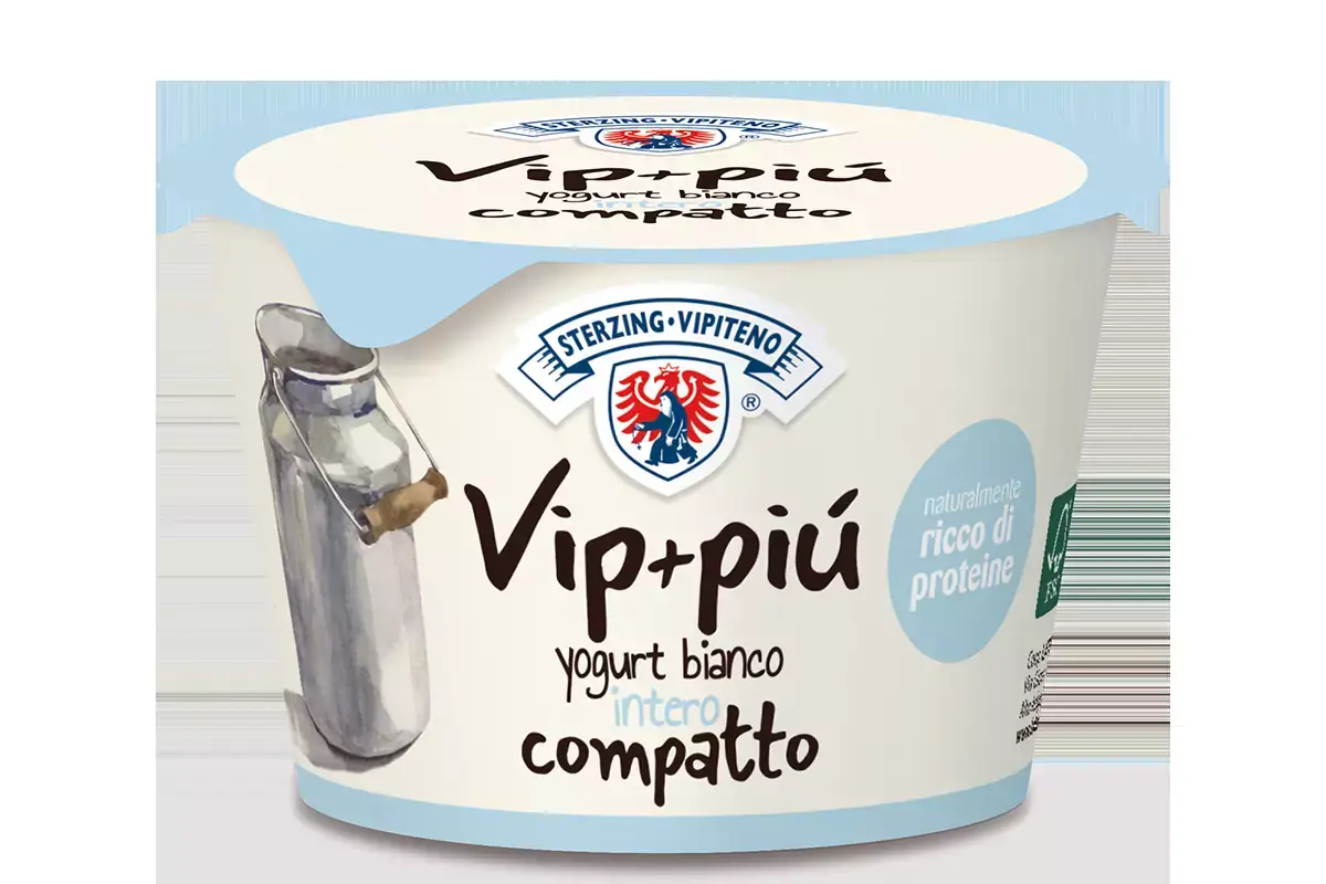 Latteria Vipiteno: il nuovo Vip+pi&ugrave; Intero Lo yogurt secondo Latteria Vipiteno e M&uuml;ller