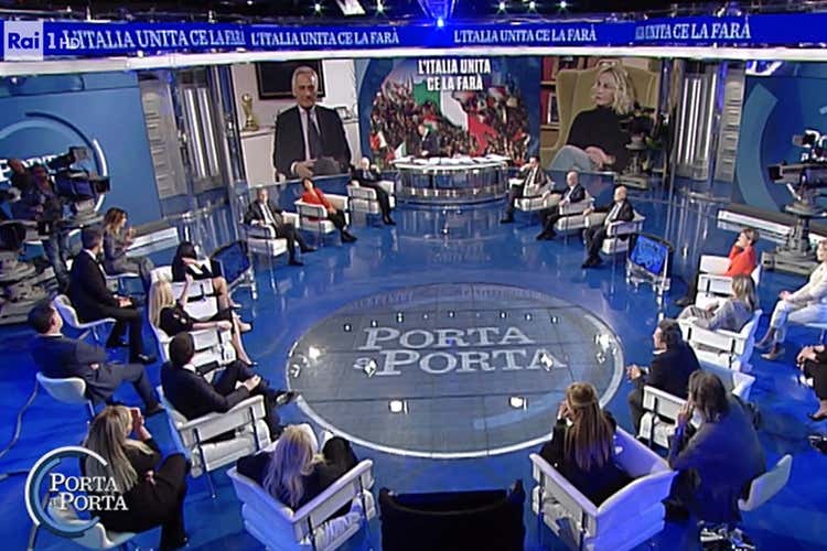 Lo studio di Porta a Porta del 6 marzo - Virus, mamma Rai impari da Klopp Spazio solo agli esperti, no ai vip