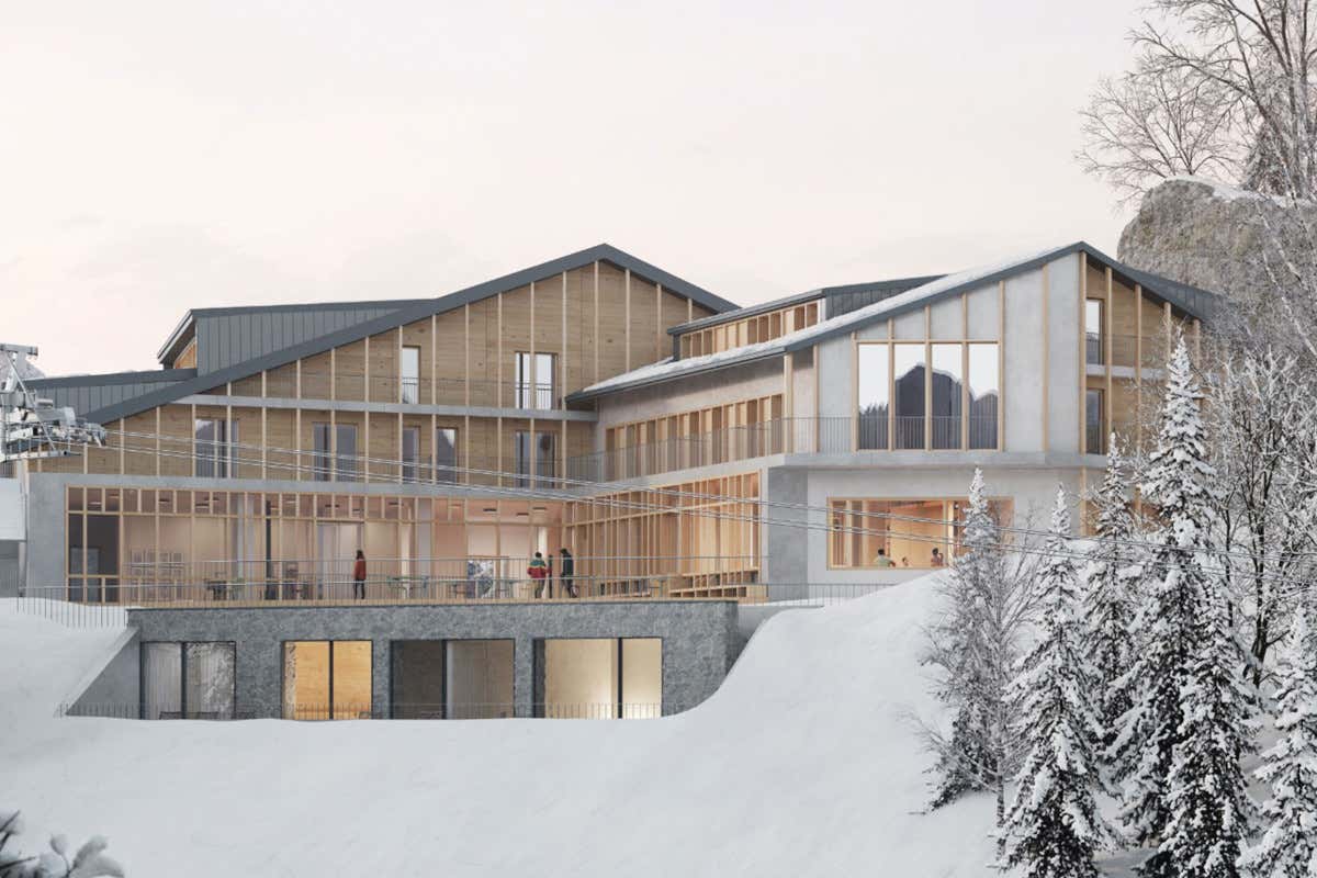 La cabinovia serale che porta al nuovo hotel a 1.600 metri nel Parco delle Orobie La cabinovia serale che porta al nuovo hotel a 1.600 metri nel Parco delle Orobie