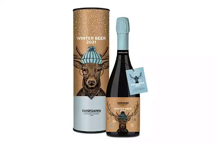 Winter Beer Theresianer, doppio malto non filtrata La renna di Theresianer chiama il Natale