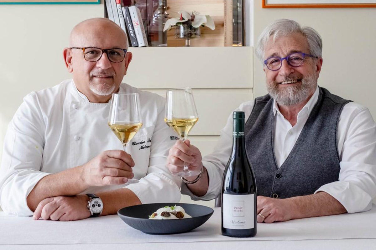 Claudio Sadler e Roberto Lechiancole Madame Chardonnay esalta il gusto della Zuppa alla pavese di Sadler