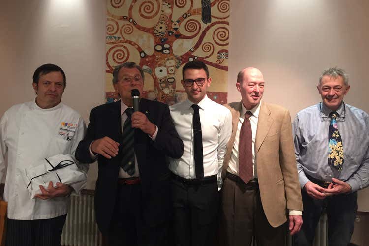 Diego Pievani, Piombi, Filippo, Michele e Pierluigi Pievani (A Massimo Taddei il Premio Dino Villani Cena al Della Torre per la premiazione)