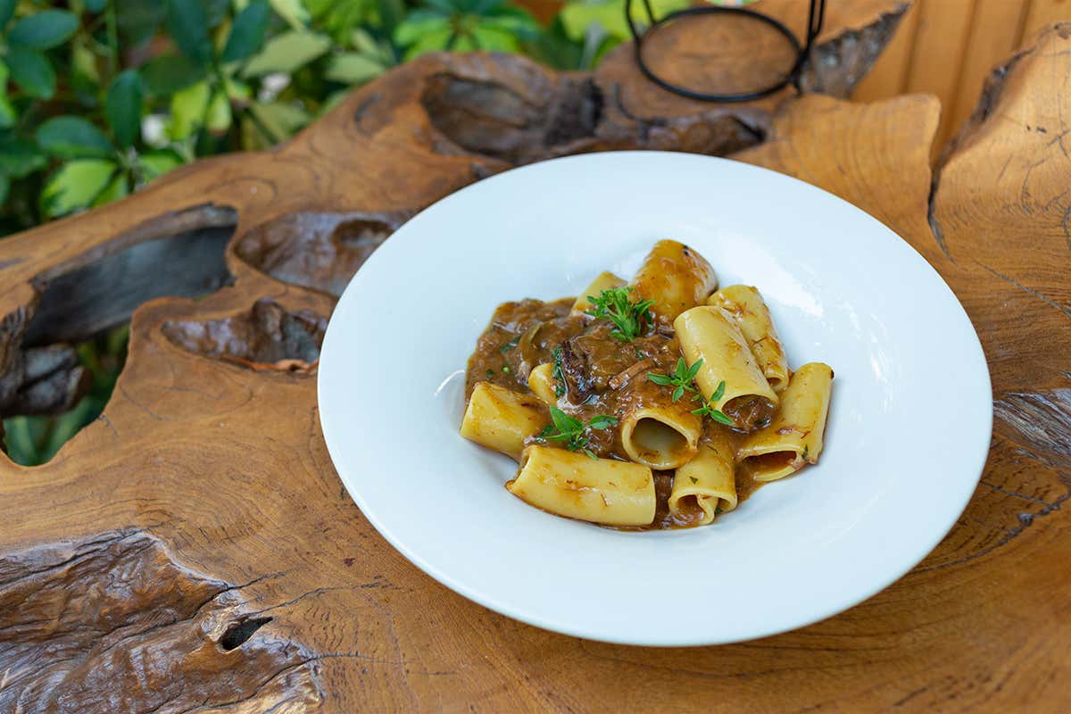 Paccheri di Gragnano Igp alla genovese Abraxas Osteria, cena eccellente nella magia dei Campi Flegrei