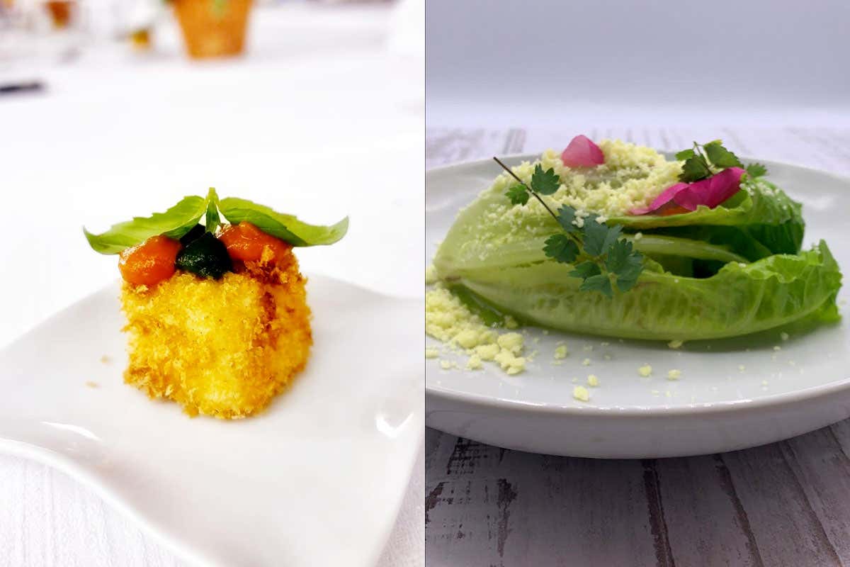 Besciamella fritta e lattuga surprise bella Accademia Chef's, piace la cena didattica