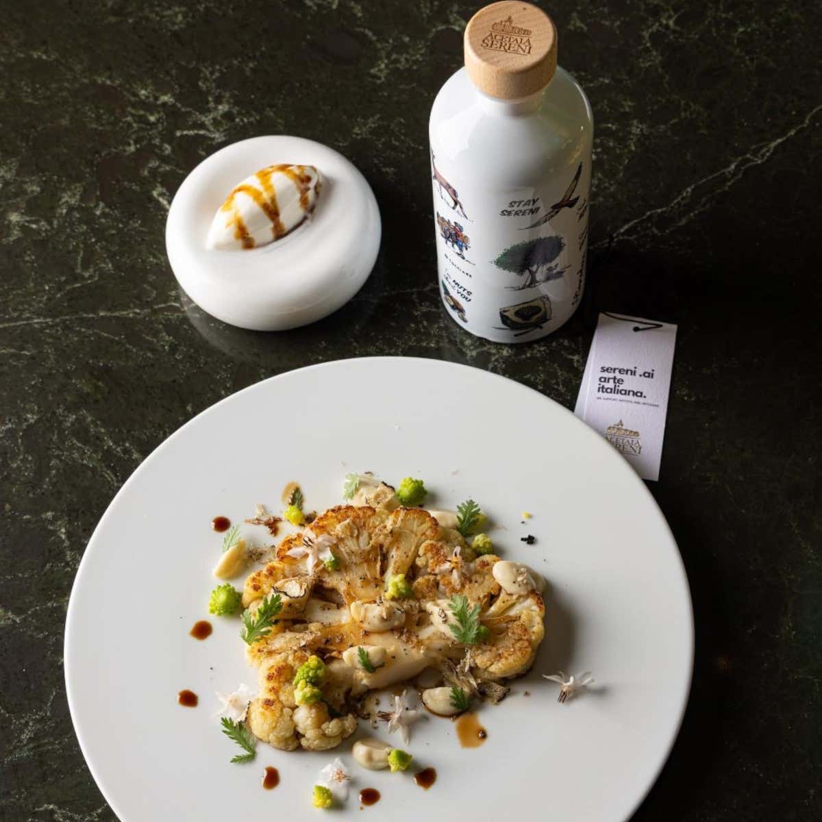 Il cavolfiore, interpretato in diverse consistenze da chef Riccardo Muscillo e valorizzato dall’abbinamento con gli Aceti Balsamici Acetaia Sereni