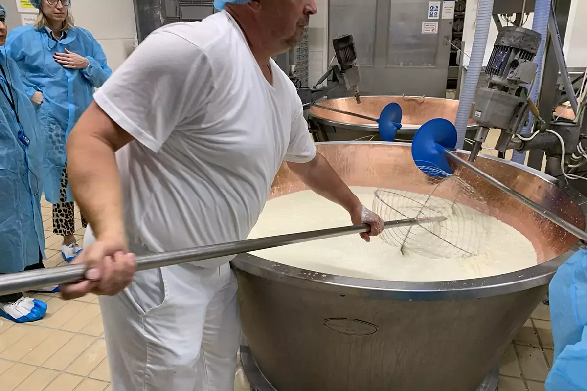 Una delle sessanta vasche del caseificio Roberto Brazzale: «Facciamo le cose dove riescono meglio»