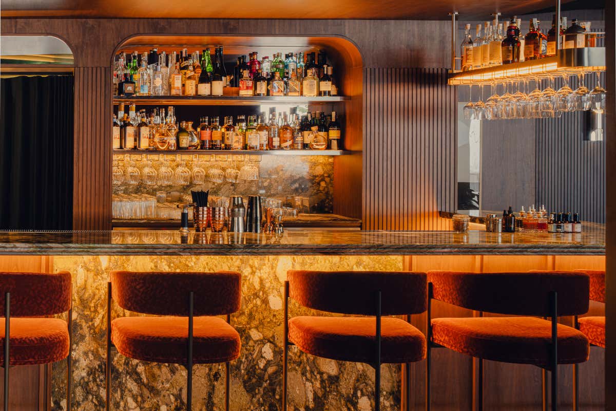 Il bancone del Doping Bar dell'Aethos Monterosa
