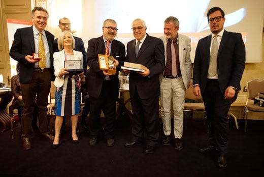 da sinistra: Andrea Angelini, Tiziano Tempestini, Mariuccia Passera, Matteo Scibilia, Baldassare Agnelli, Alberto Lupini e Enrico Magnani