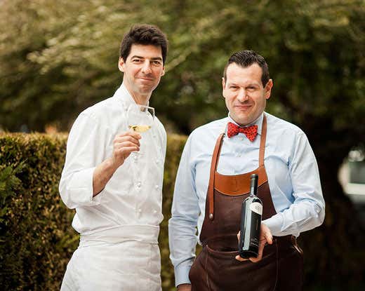 Massimiliano Alajmo e il sommelier Angelo Sabbadin