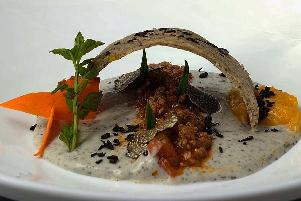 Tartufo nero e crema di caciotta Alessio e Simone, il sapore della giovent&ugrave;