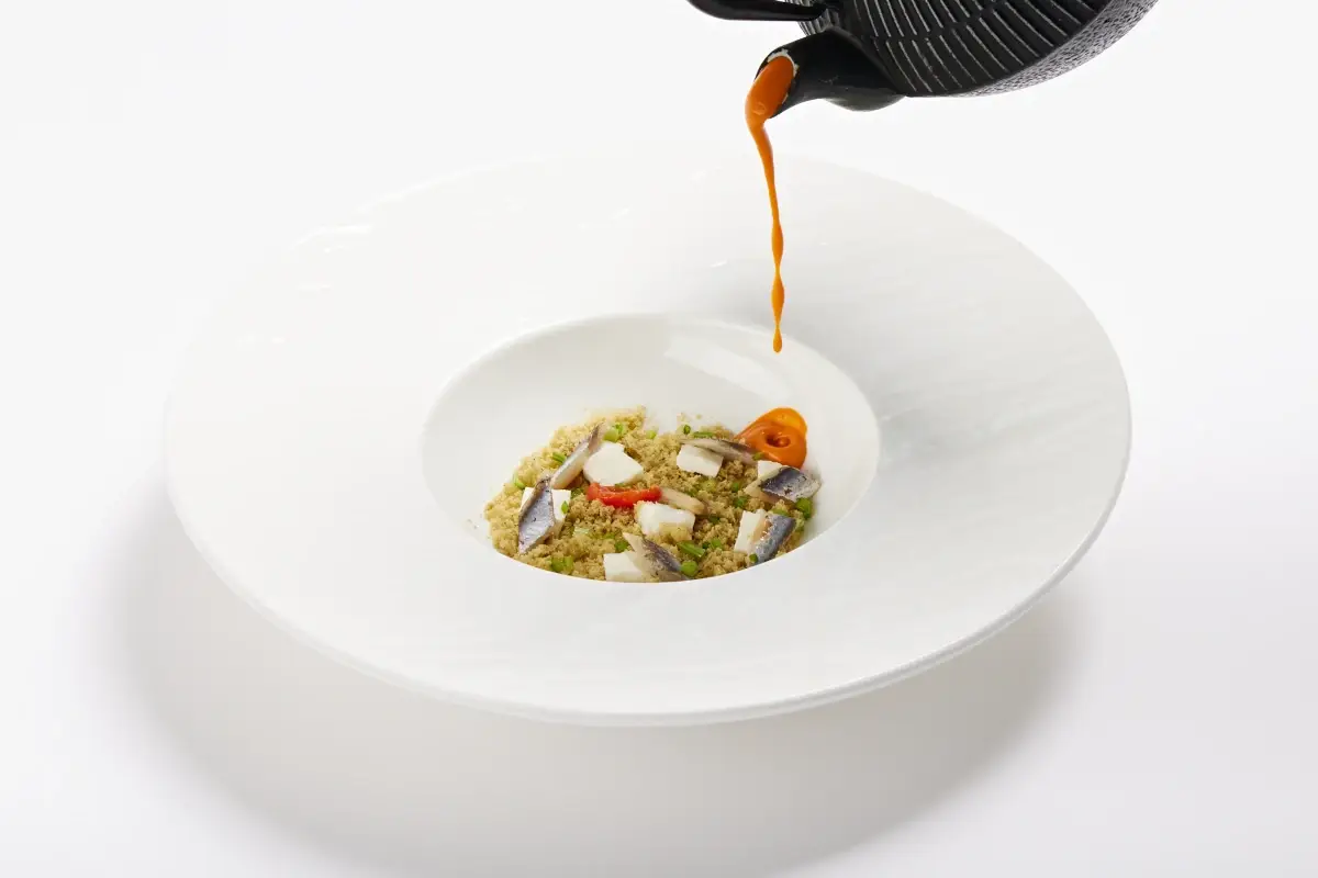 Un piatto della verticale Fano, al ristorante AlMare via alle verticali di pesce