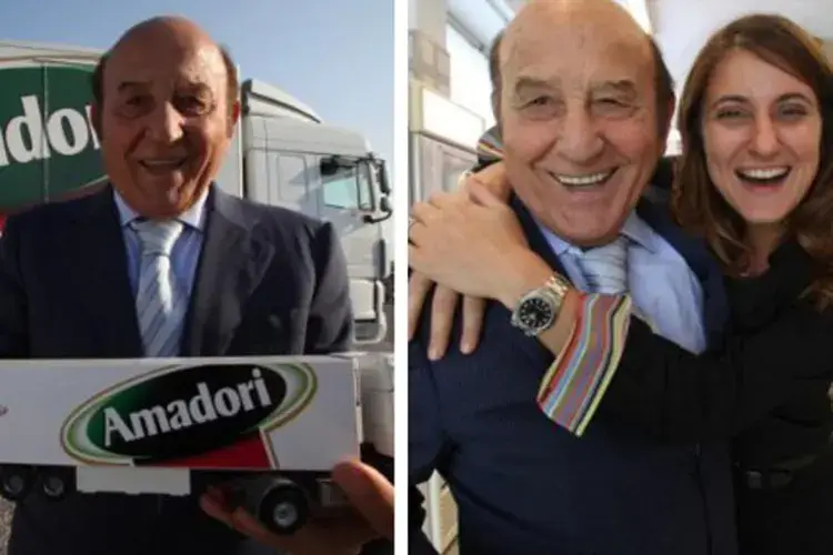 Fracnesco Amadori con la nipote Francesca (foto: Corriere) Amadori licenzia Francesca, la nipote del fondatore dell'azienda