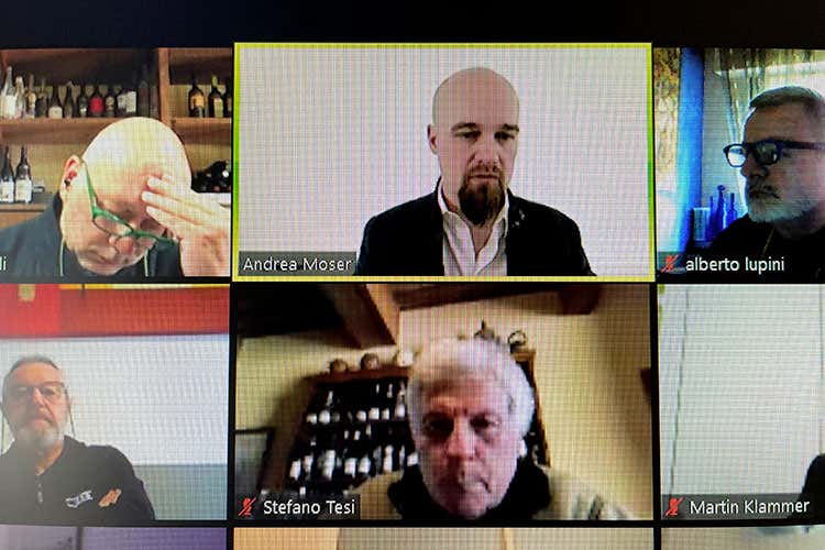 il webinar con le presentazioni dell'enologo Andrea Moser Erste Neue, montagne nel logo e pi&ugrave; Alto Adige in bottiglia